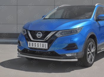 10 399 р. Защита переднего бампера (Ø42 мм, нержавейка) Russtal Nissan Qashqai 2 J11 рестайлинг (2017-2022)  с доставкой в г. Новочеркасск. Увеличить фотографию 2