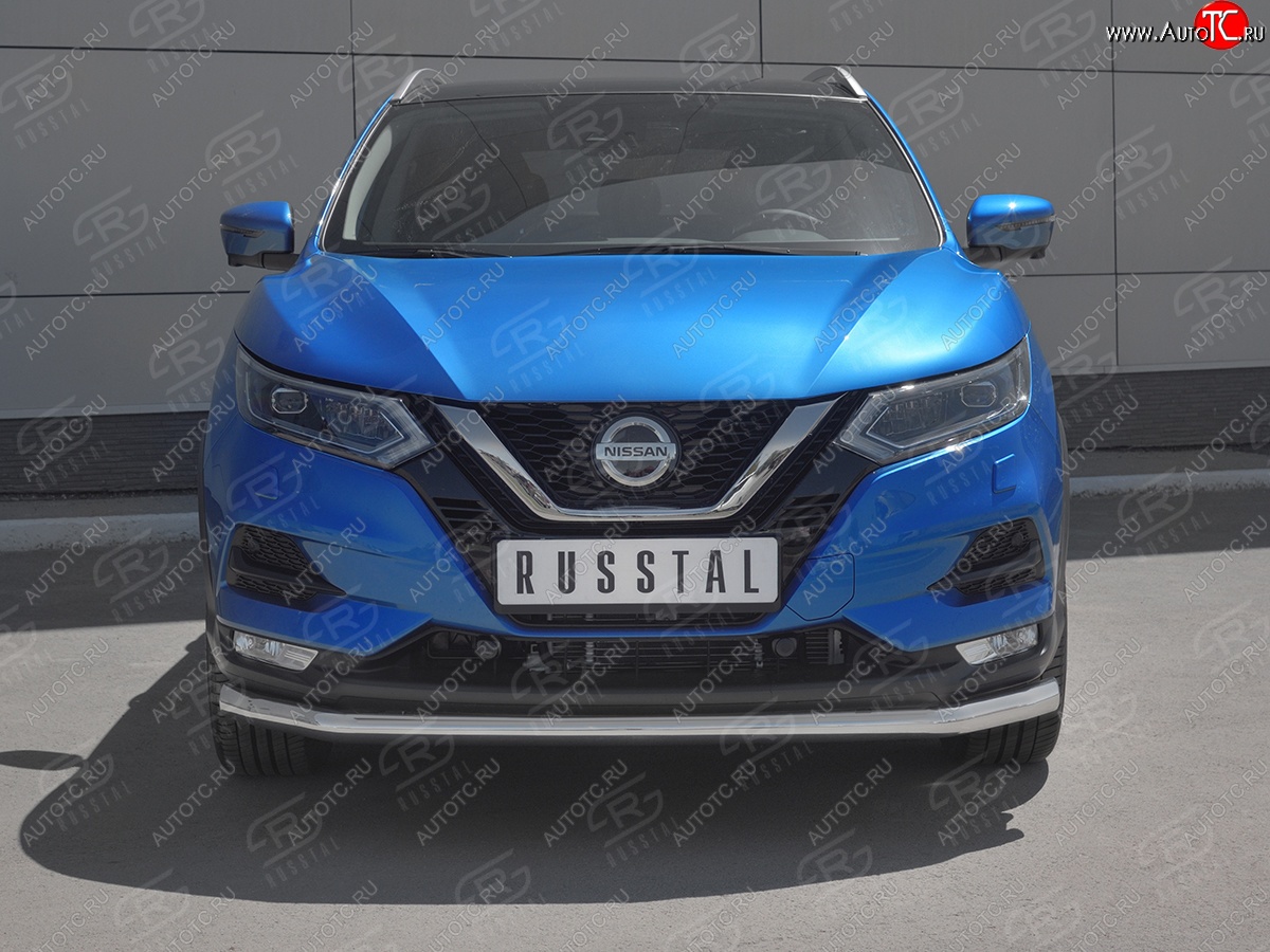 12 499 р. Защита переднего бампера (Ø 63 мм, нержавейка) Russtal Nissan Qashqai 2 J11 рестайлинг (2017-2022)  с доставкой в г. Новочеркасск