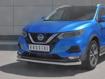 12 499 р. Защита переднего бампера (Ø 63 мм, нержавейка) Russtal Nissan Qashqai 2 J11 рестайлинг (2017-2022)  с доставкой в г. Новочеркасск. Увеличить фотографию 2