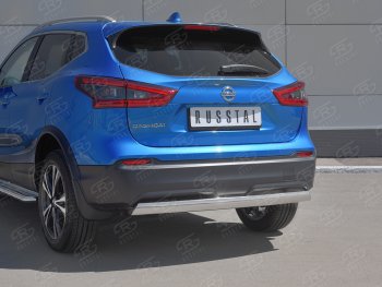 14 999 р. Защита заднего бампера (Ø75x42 мм, нержавейка) Russtal Nissan Qashqai 2 J11 рестайлинг (2017-2022)  с доставкой в г. Новочеркасск. Увеличить фотографию 2