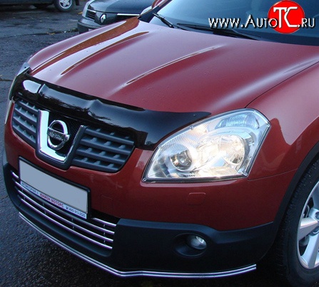 2 879 р. Дефлектор капота NovLine  Nissan Qashqai +2  1 (2008-2010) J10 дорестайлинг  с доставкой в г. Новочеркасск