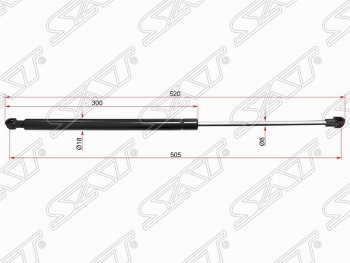 679 р. Газовый упор крышки багажника SAT Nissan Qashqai +2 1 J10 дорестайлинг (2008-2010)  с доставкой в г. Новочеркасск. Увеличить фотографию 1