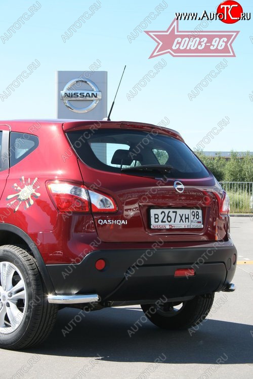 9 179 р. Защита заднего бампера из боковых уголков Souz-96 (d60) Nissan Qashqai +2 1 J10 дорестайлинг (2008-2010)  с доставкой в г. Новочеркасск