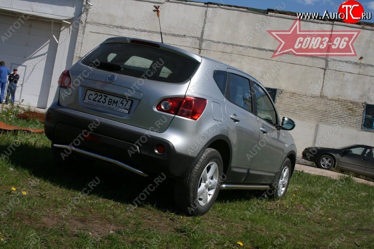 7 739 р. Защита заднего бампера Souz-96 (d42) Nissan Qashqai +2 1 J10 дорестайлинг (2008-2010)  с доставкой в г. Новочеркасск