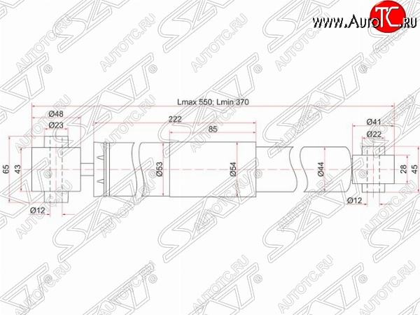 2 269 р. Амортизатор задний SAT Nissan X-trail 3 T32 рестайлинг (2017-2022)  с доставкой в г. Новочеркасск