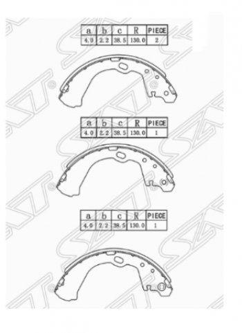 2 479 р. Комплект задних тормозных колодок SAT  Nissan Serena  2 (2001-2005)  с доставкой в г. Новочеркасск. Увеличить фотографию 1