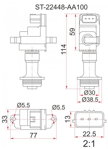 1 839 р. Катушка зажигания (RB20DE / RB25DE) SAT Nissan Skyline R34 (1999-2002)  с доставкой в г. Новочеркасск. Увеличить фотографию 1