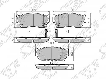 1 019 р. Колодки тормозные SAT (передние)  Nissan Sunny  N14 (1990-1998)  с доставкой в г. Новочеркасск. Увеличить фотографию 1