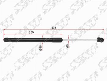 1 389 р. Газовый упор капота SAT Nissan Teana 3 L33 дорестайлинг (2014-2020)  с доставкой в г. Новочеркасск. Увеличить фотографию 1