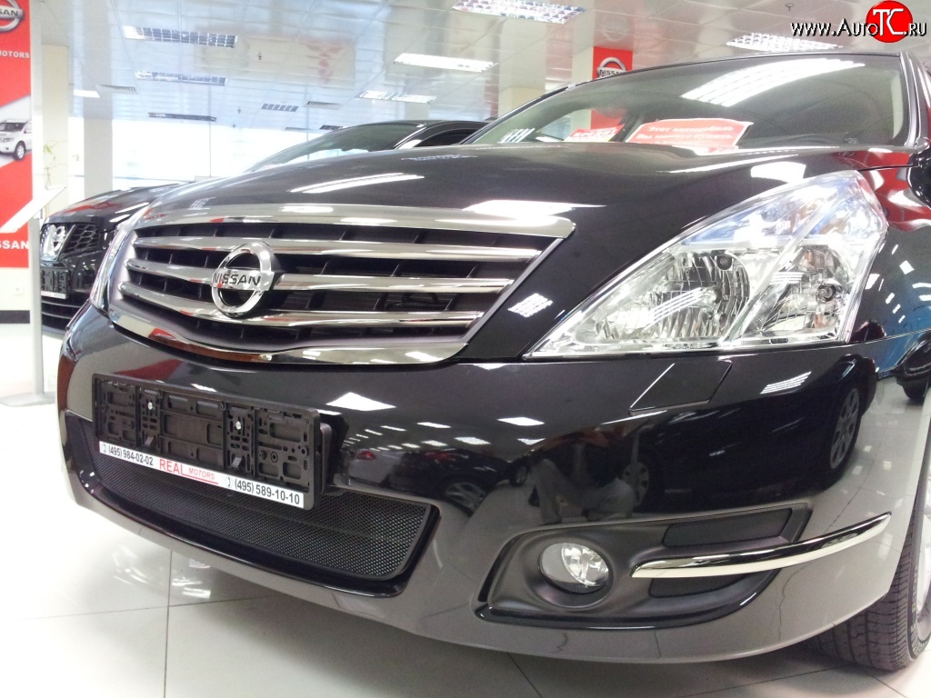 1 469 р. Сетка на бампер Russtal (черная) Nissan Teana 2 J32 дорестайлинг (2008-2011)  с доставкой в г. Новочеркасск