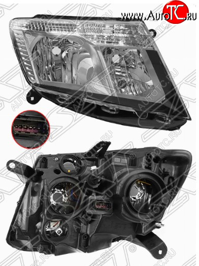 6 549 р. Правая передняя фара SAT (светлый хром) Nissan Terrano D10 рестайлинг (2016-2022)  с доставкой в г. Новочеркасск