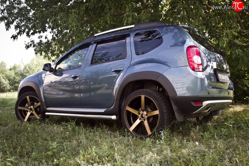 5 349 р. Накладки колесных арок RA (короткие, комплект)  Renault Duster  HS (2010-2015) дорестайлинг (Поверхность шагрень)  с доставкой в г. Новочеркасск