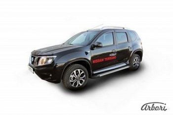 23 399 р. Порожки для ног Arbori Luxe Black  Nissan Terrano  D10 (2013-2022) дорестайлинг, рестайлинг  с доставкой в г. Новочеркасск. Увеличить фотографию 1