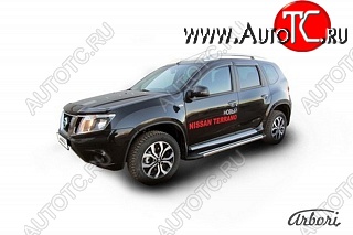 23 399 р. Порожки для ног Arbori Luxe Black Nissan Terrano D10 рестайлинг (2016-2022)  с доставкой в г. Новочеркасск