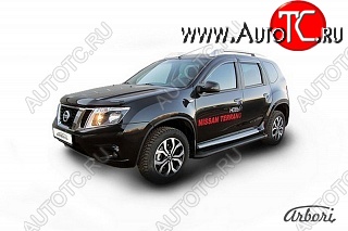 11 609 р. Порожки для ног Arbori Optima Black Nissan Terrano D10 рестайлинг (2016-2022)  с доставкой в г. Новочеркасск