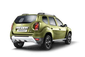 15 899 р. Порожки для ног из трубы Ø51 с алюминиевой площадкой Petroil Tuning Эстонец Renault Duster HS дорестайлинг (2010-2015) (Черный (Шагрень))  с доставкой в г. Новочеркасск. Увеличить фотографию 2