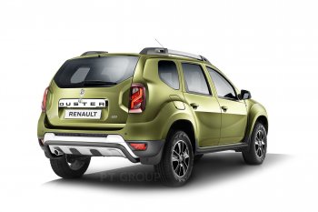 15 899 р. Порожки для ног из трубы Ø51 с алюминиевой площадкой Petroil Tuning Эстонец Renault Duster HS дорестайлинг (2010-2015) (Черный (Шагрень))  с доставкой в г. Новочеркасск. Увеличить фотографию 3