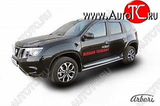 12 239 р. Защита штатных порогов Arbori (нержавейка, d42 mm). Nissan Terrano D10 дорестайлинг (2013-2016)  с доставкой в г. Новочеркасск