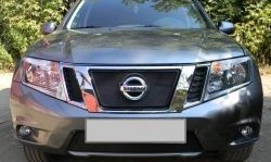 1 469 р. Нижняя сетка на бампер Russtal (черная) Nissan Terrano D10 дорестайлинг (2013-2016)  с доставкой в г. Новочеркасск. Увеличить фотографию 4