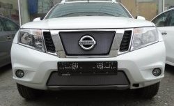 1 539 р. Нижняя сетка на бампер Russtal (хром) Nissan Terrano D10 дорестайлинг (2013-2016)  с доставкой в г. Новочеркасск. Увеличить фотографию 1