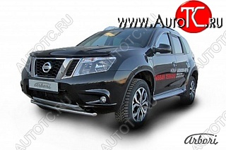 8 729 р. Защита переднего бампера Arbori (нержавейка, 1 труба d42 mm). Nissan Terrano D10 рестайлинг (2016-2022)  с доставкой в г. Новочеркасск