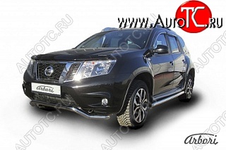 10 349 р. Защита переднего бампера Arbori (волна, нержавейка, 1 труба d57 mm). Nissan Terrano D10 рестайлинг (2016-2022)  с доставкой в г. Новочеркасск