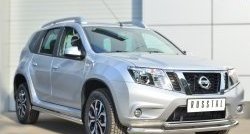 13 949 р. Защита переднего бампера (2 трубыØ63 и 42 мм, нержавейка) SLITKOFF Nissan Terrano D10 рестайлинг (2016-2022)  с доставкой в г. Новочеркасск. Увеличить фотографию 4