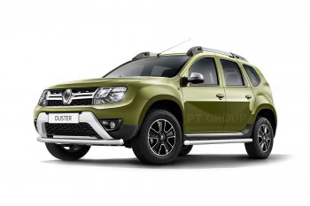 16 449 р. Защита переднего бампера (одинарная, Ø63 мм) Petroil Tuning Renault Duster HS рестайлинг (2015-2021) (Нержавеющая полированная сталь)  с доставкой в г. Новочеркасск. Увеличить фотографию 3