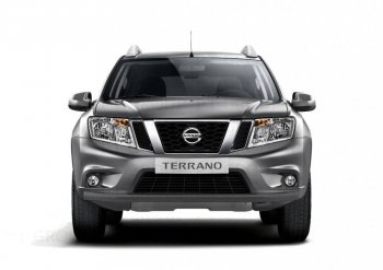 4 299 р. Защита переднего бампера (одинарная, Ø63 мм) Petroil Tuning Nissan Terrano D10 дорестайлинг (2013-2016) (Серебристый (Искра))  с доставкой в г. Новочеркасск. Увеличить фотографию 1