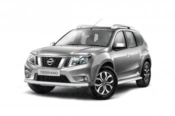 4 299 р. Защита переднего бампера (одинарная, Ø63 мм) Petroil Tuning Nissan Terrano D10 дорестайлинг (2013-2016) (Серебристый (Искра))  с доставкой в г. Новочеркасск. Увеличить фотографию 4