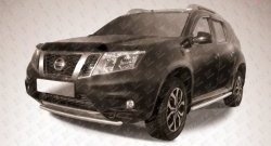 7 599 р. Одинарная защита переднего бампера диаметром 42 мм Slitkoff  Nissan Terrano  D10 (2013-2022) дорестайлинг, рестайлинг (Цвет: нержавеющая полированная сталь)  с доставкой в г. Новочеркасск. Увеличить фотографию 1