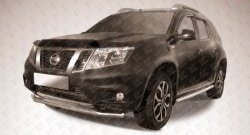 8 449 р. Одинарная защита переднего бампера из трубы диаметром 57 мм Slitkoff Nissan Terrano D10 дорестайлинг (2013-2016) (Цвет: нержавеющая полированная сталь)  с доставкой в г. Новочеркасск. Увеличить фотографию 1