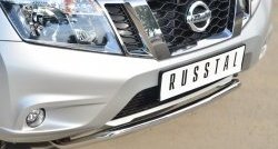 10 399 р. Защита переднего бампера (Ø42 мм волна, нержавейка) Russtal Nissan Terrano D10 рестайлинг (2016-2022)  с доставкой в г. Новочеркасск. Увеличить фотографию 2