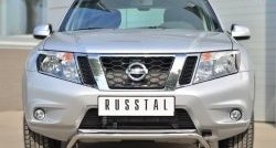 Защита переднего бампера (Ø42 мм волна, нержавейка) Russtal Nissan Terrano D10 рестайлинг (2016-2022)