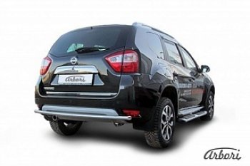 10 999 р. Защита заднего бампера Arbori (нержавейка, 1 труба d42 mm). Nissan Terrano D10 дорестайлинг (2013-2016)  с доставкой в г. Новочеркасск. Увеличить фотографию 1