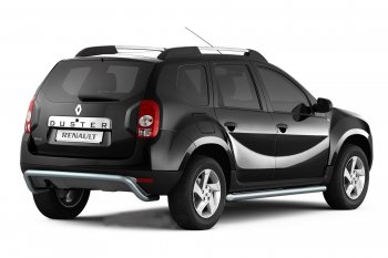 4 299 р. Защита заднего бампера Petroil Tuning (d51) Renault Duster HS дорестайлинг (2010-2015) (Сталь с полимерным покрытием, цвет: Серебристый (Искра))  с доставкой в г. Новочеркасск. Увеличить фотографию 2