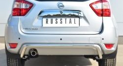 Защита заднего бампера (Ø42 мм волна, нержавейка) Russtal Nissan Terrano D10 дорестайлинг (2013-2016)