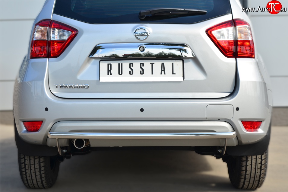 9 349 р. Одинарная защита заднего бампера из трубы диаметром 42 мм Russtal Nissan Terrano D10 дорестайлинг (2013-2016)  с доставкой в г. Новочеркасск