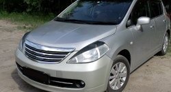 1 099 р. Реснички RA на фары Nissan Tiida 1 седан C11 рестайлинг (2010-2014) (Неокрашенные)  с доставкой в г. Новочеркасск. Увеличить фотографию 1