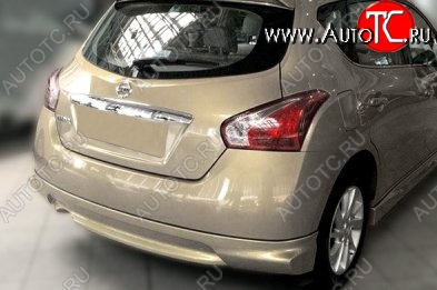 11 449 р. Накладка на задний бампер CT Nissan Tiida 2 хэтчбек C12 (2011-2019) (Неокрашенная)  с доставкой в г. Новочеркасск