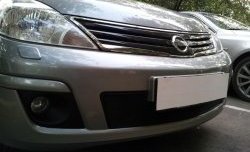 1 839 р. Сетка на бампер Russtal (черная) Nissan Tiida 1 седан C11 рестайлинг (2010-2014)  с доставкой в г. Новочеркасск. Увеличить фотографию 1