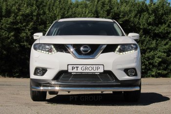 7 699 р. Накладка на решетку переднего бампера Petroil Tuning Nissan X-trail 3 T32 дорестайлинг (2013-2018) (Без парктроника)  с доставкой в г. Новочеркасск. Увеличить фотографию 4