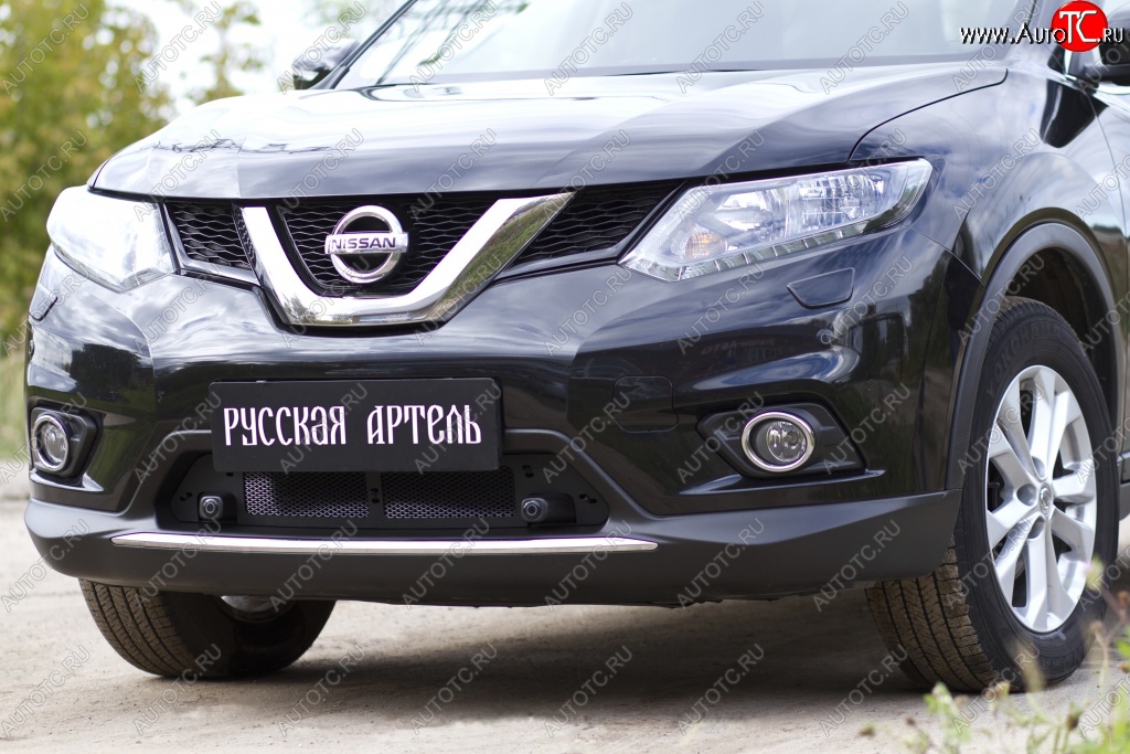 1 789 р. Защитная сетка решетки переднего бампера РА Nissan X-trail 3 T32 рестайлинг (2017-2022)  с доставкой в г. Новочеркасск