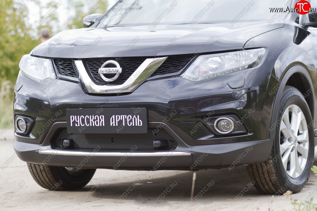 859 р. Зимняя заглушка решетки переднего бампера РА Nissan X-trail 3 T32 дорестайлинг (2013-2018)  с доставкой в г. Новочеркасск