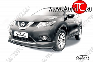 6 399 р. Защита переднего бампера Arbori (черная, 1 труба d57 mm). Nissan X-trail 3 T32 дорестайлинг (2013-2018)  с доставкой в г. Новочеркасск