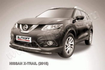 6 999 р. защита переднего бампера Slitkoff Nissan X-trail 3 T32 дорестайлинг (2013-2018) (Цвет: серебристый)  с доставкой в г. Новочеркасск. Увеличить фотографию 1