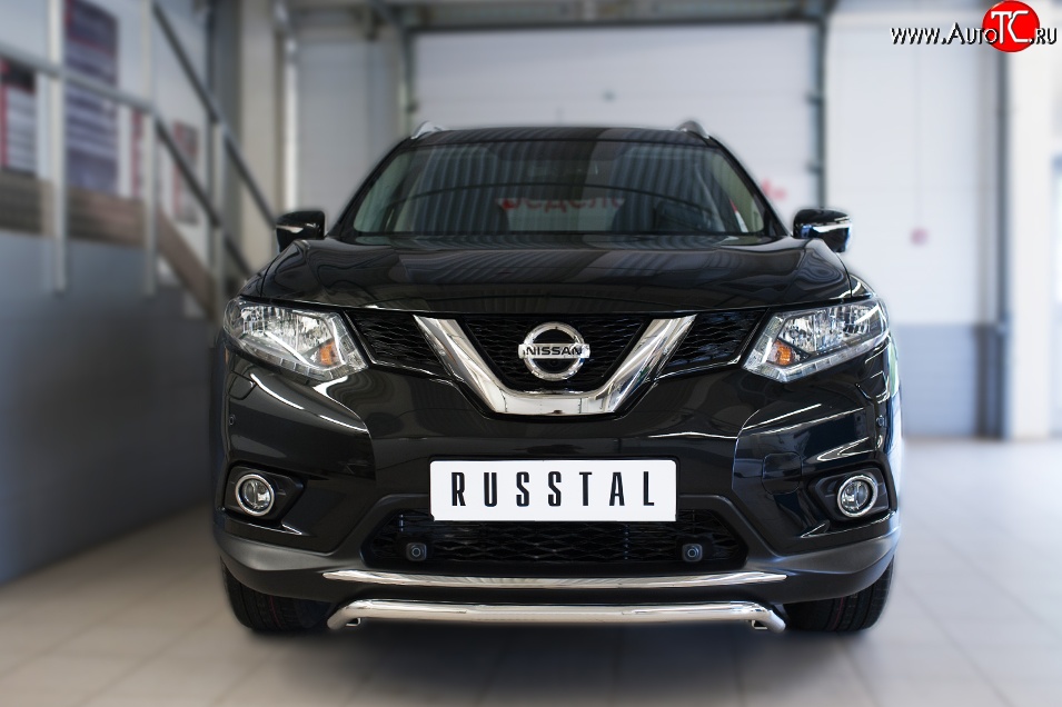 12 999 р. Защита переднего бампера (Ø42 мм волна, нержавейка) SLITKOFF Nissan X-trail 3 T32 дорестайлинг (2013-2018)  с доставкой в г. Новочеркасск