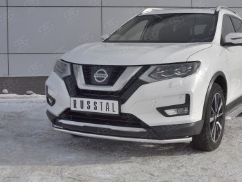 11 999 р. Защита переднего бампера (Ø42 мм, нержавейка) SLITKOFF Nissan X-trail 3 T32 дорестайлинг (2013-2018)  с доставкой в г. Новочеркасск. Увеличить фотографию 4