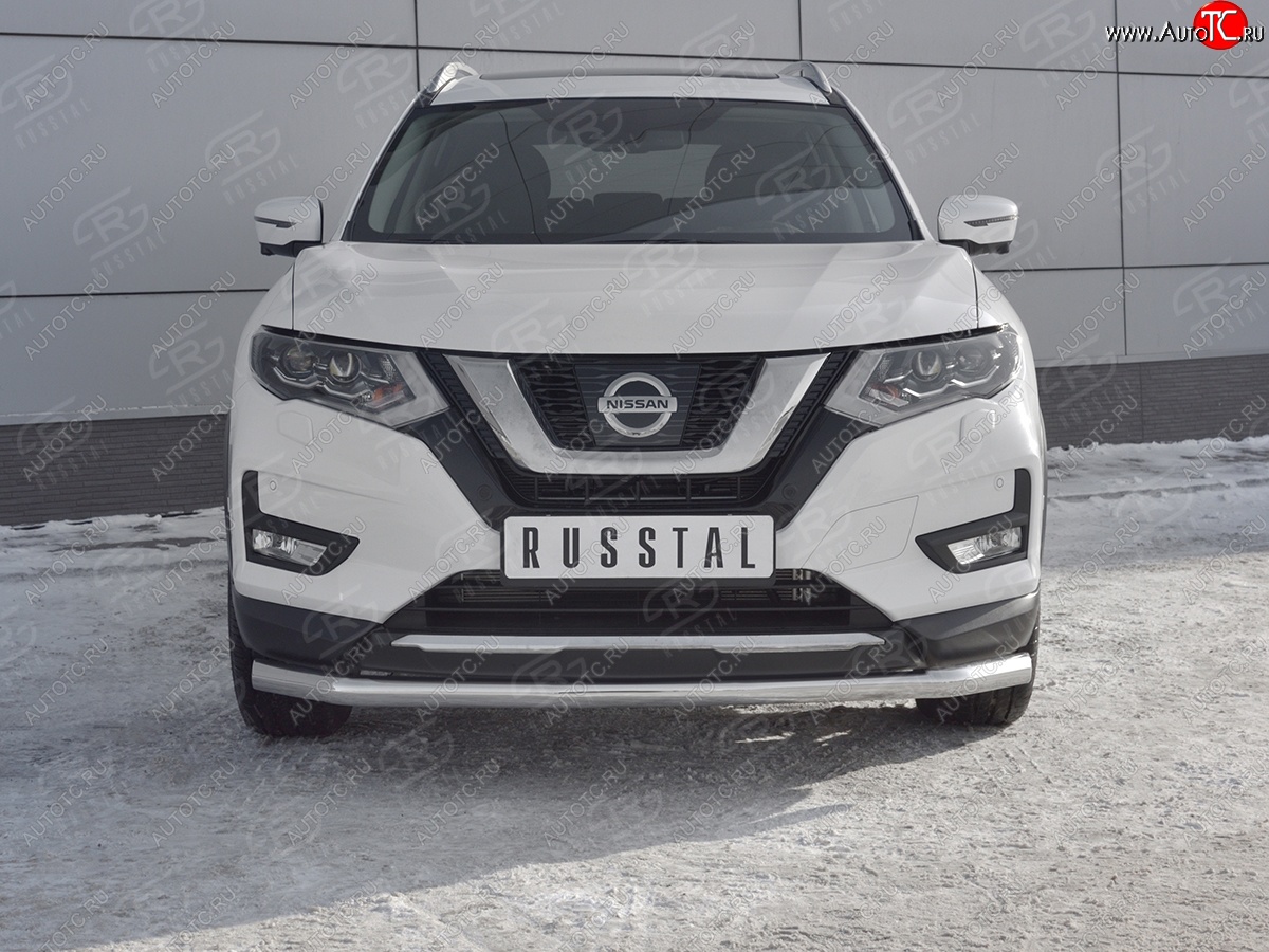 18 299 р. Защита переднего бампера (Ø63 мм, нержавейка) SLITKOFF Nissan X-trail 3 T32 дорестайлинг (2013-2018)  с доставкой в г. Новочеркасск