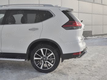 12 349 р. Защита заднего бампера (Ø42 мм волна, нержавейка) SLITKOFF Nissan X-trail 3 T32 рестайлинг (2017-2022)  с доставкой в г. Новочеркасск. Увеличить фотографию 3